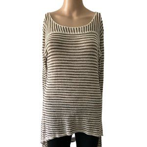 Hard Tail Forever Made in USA Size S Striped Chocolate Tunic Top
